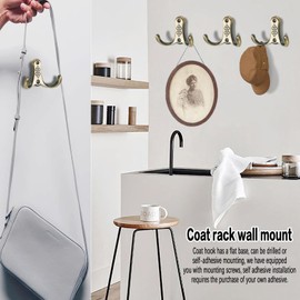 Noekye Coat Door Towel Hat Utility Hooks Hanger Mural Holder Hook Rack Hangers Wall Bathroom Mounted for Hanging, 4 Pack Retro