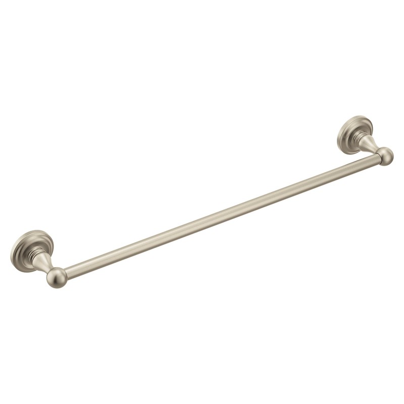 Moen Madison Collection Brushed Nickel 24-Inch Bathroom Single Towel Bar,