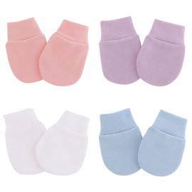 XPEX 4 Pairs of Toddler Mittens, Winter Gloves for Baby, Newborn Gloves, Cotton Winter Gloves, Baby Mittens for 0-6 Months Baby Boys and Girls, Newborn Baby Mittens