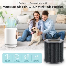 Air Mini PECO-HEPA Replacement Filter Compatible with Molekule PECO-HEPA Tri-Power Filter Air Mini and Air Mini+ Purifier For Clean Air, 2 Pack Gray