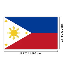 Philippines Flag Funny Filipino National Banner 3X5 FT Indoor Walls, Outdoor Gardens, Decks, Car, Flags Decorations (Philippines)