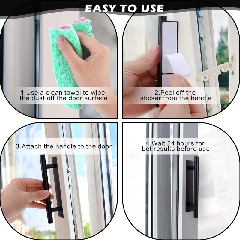 Piriuuo 4 Pack Adhesive Cabinet Handles Pulls, Self Stick Door