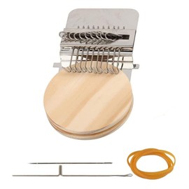 PXRLMYF Small Loom, Speedweave Type Weave Tool, DIY Wood Weaving, Small Loom for Beginners, Quick Mending Jeans Clothing and Socks, 10 Hooks