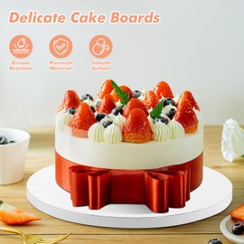 5 Pack Cake Drum Boards 10 Inch Round Cake Drums White 1/2” Thick Cake Drums Corrugated Cardboard Cake Base for Multi-Layer Cakes Sturdy Cake Decorating Supplies