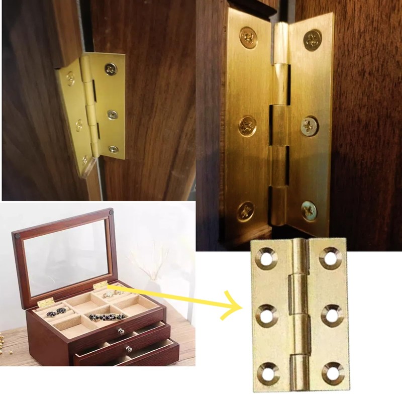Door Hinges in 4Pcs,Brass Door Hinges,2.5inch Heavy Duty Ball Bearing,Folding