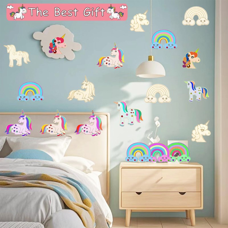 FZYESNO Wooden Craft Sets for Children (Unicorn)