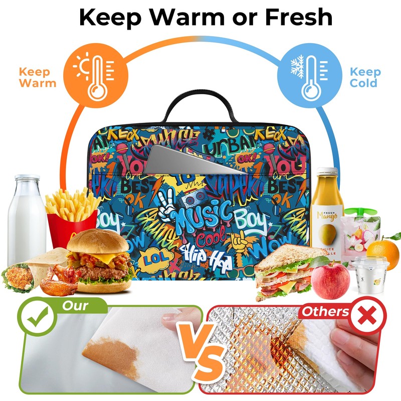 Clastyle Street Graffiti Insulated Lunch Bag Children Small Cool Bag