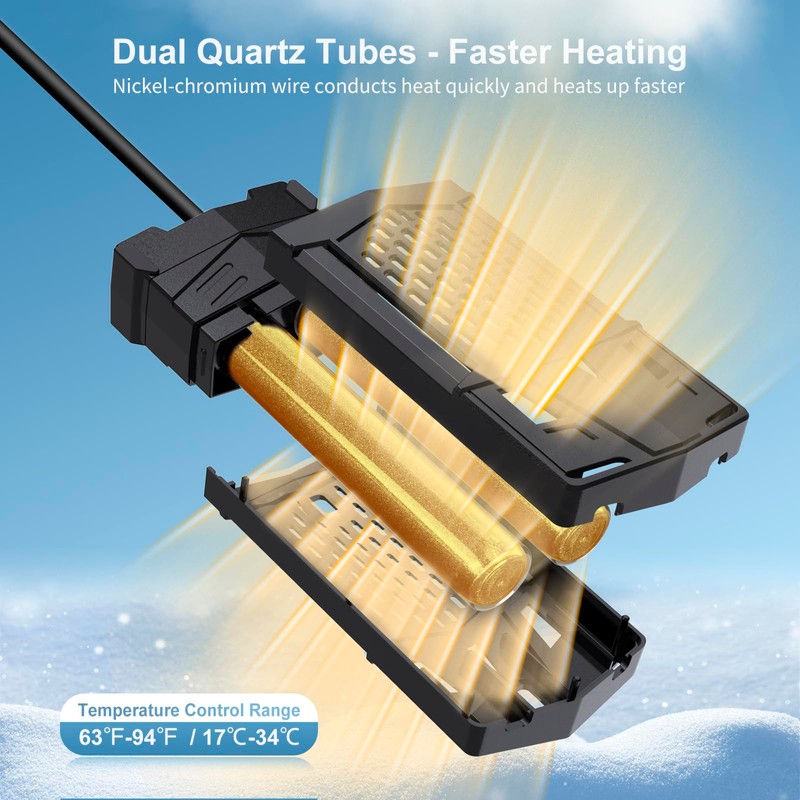 HiTauing Aquarium Heater, Upgrade AP01 300W/500W/800W/1000W Fish Tank Heater with