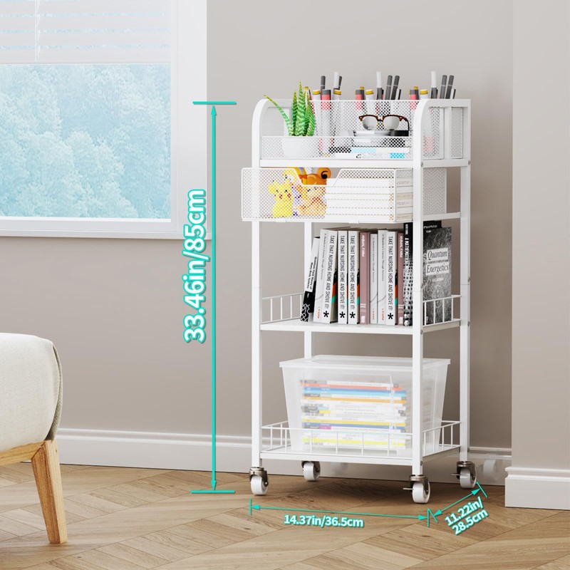HapiRm Makeup Organizer Storage Cart - 4 Tier Skincare Make