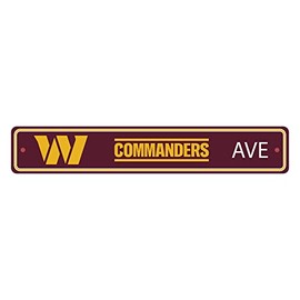 FANMATS 32231 Washington Commanders Team Color Street Sign Décor 4in. X 24in. Lightweight