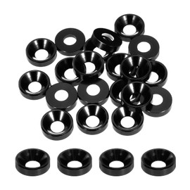 MECCANIXITY M5 Cone Cup Countersunk Washers,Hole Dia 5.1mm/0.2 Aluminum Gaskets Cup Head Washer Gasket for Screw RC/FPV/PC/Drone/Mechanical Accessories Model Parts,Pack of 20(Black)