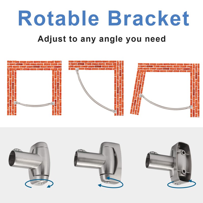 TENOVEL Curved Shower Curtain Rod, Round 42-73 Inches Shower Rods