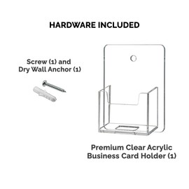 Marketing Holders 4 Pack Business Card Holder Clear Acrylic Wall Mount for 2" x 3.5" Vertical Appointment Cards Hanging Hardware Included Use for Hotels Resorts Concierge Schools Colleges