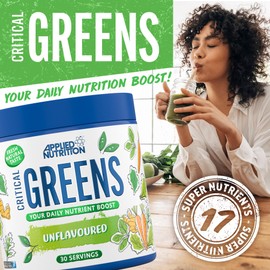 Applied Nutrition Critical Greens Bundle - Super Greens Powder, Boost Your Immune System with Superfood Nutrients, Vegan (150g - 30 Servings) (Lemon & Lime + Apple Burst)