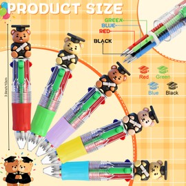 Gueevin 30 Pcs Graduation Gifts Bear Multicolor Pens in One 4-in-1 Cute Pens Bulk, Class of 2026 Ballpoint Pen for End of Year Gifts Congrat Grad Study Supplies Graduation Party Favors