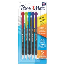 Paper Mate Portaminas 0.7MM, Write Bros Classic, Excelente para Pruebas Estandarizadas, 0.7 mm, Paquete de 5