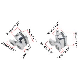 OZXNO 4 Pcs Curved Shower Door Rollers Aluminum Alloy Rv Shower Door Wheels Replacement with Anti-Collision Pad and Screws for 4-6mm Glass Door (23mm)