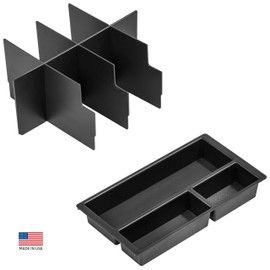 Vehicle OCD - Center Console Divider and Tray Organizer Compatible with Chevy Silverado 1500 / GMC Sierra 1500 (2014-2018) and 2500/3500 HD (2015-2019) (full console w/bucket seats ONLY) - Made in USA