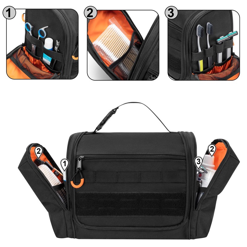 Prokva Tactical Toiletry Travel Bag for Men, Hanging Dopp Kit