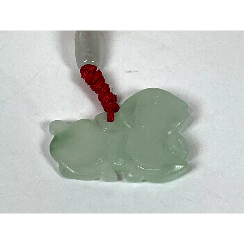 Unbranded Hand Carved Natural Jade Chinese Zodiac Sheep Pendant Knot