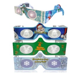 3D Christmas Glasses - Lights Turn into Magical Images Right Before Your Eyes! Our USA MADE Holiday Specs Are Perfect For Family, Friends Or Any Holiday Celebration! See Santa, Snowmen & More!