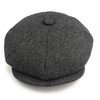 Hats of London Mens Newsboy Cap 8 Panel Grey Herringbone