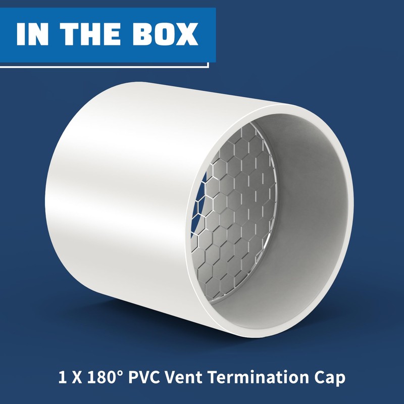 Pearwow PVC Vent Termination Cap, 1 Pcs Roof Vent Cap
