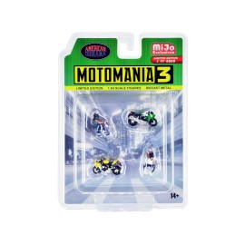 DCD "Motomania 3" 4 piece Diecast Set (2 Figures and 2 Motorcycles) Limited Edition to 4800 pieces Worldwide for 1/64 Scale Mode