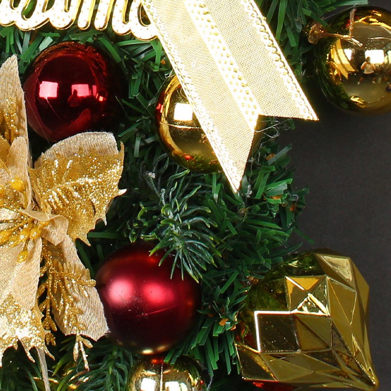 Christmas Inverted Tree Wreath Door Hanging Electroplated Ball Rattan Garland