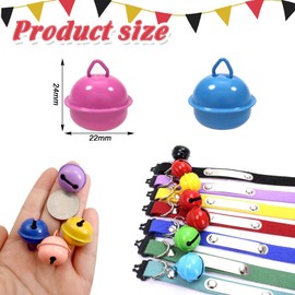 TOAOB 60 Pieces Coloured Bells Metal Bells 22 mm Bell for Crafts Colourful Pendant Bell for Crafts Bells Festival Decoration