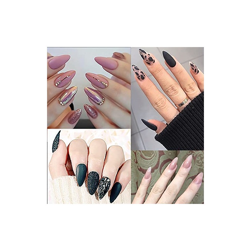 Almond Shaped Nail Tips 500pcs Clear Acrylic Long Nails Full