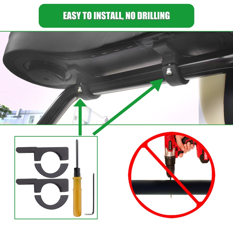 NOKINS Golf Cart Armrest with Cup Holder, No Drilling,Golf Cart