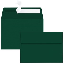 YINUOYOUJIA 50 Packs of A7 envelopes for invitation, 5x7 envelopes for Cards-Self Seal, Square Flap, Great for Wedding, Baby Shower, Mailing, Birthday Party (green)