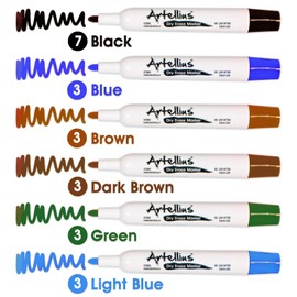 Artellius Dry Erase Markers Bulk Set - 120 Count (12 Assorted Colors & 21 Black) - Thick Barrel Tips & Low Odor Ink - Easy Wipe on Whiteboards & Mirrors - Classroom Must Haves - Bulk Dry Erase Markers