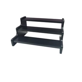 KISENG Wooden Cologne Organizer for Men, 3 tier Perfume Organizer Stand, 11.8" Cologne Stand with Anti-Slip Washers, Wooden Display Risers Stand for Figures, Fragrances, Dessert, Cupcake, Makeup