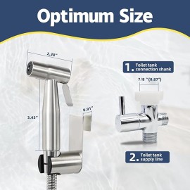 American Standard, Delta, Glacier Bay, KOHLER Handheld Toilet Bidet Sprayer Set, Stainless Steel Adjustable Pressure Hose Kit