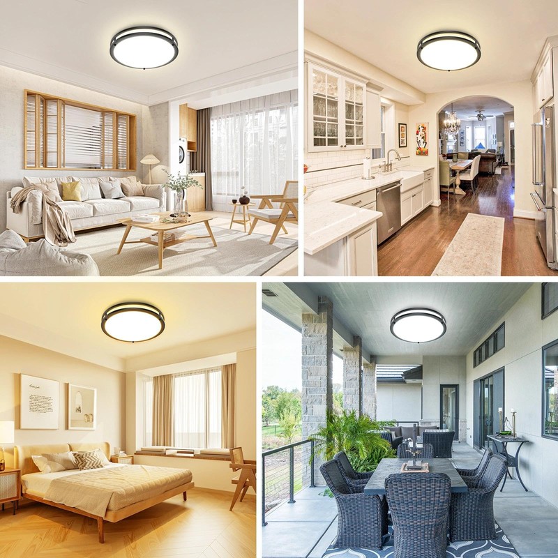 libtit 13 Inch Flush Mount Ceiling Lights, Dimmable 3000K-6500K Adjustable