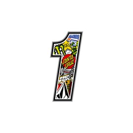 Racing Number 1, Sticker Bomb, 10 x 7.5 cm