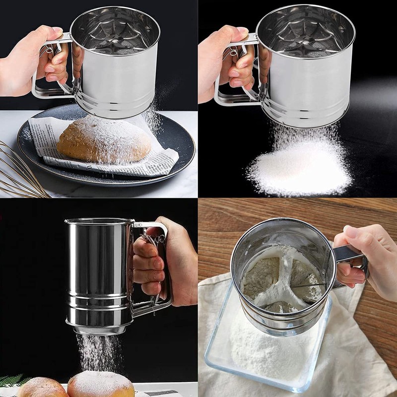 NC Flour Sifter, 1 Strainer Flour Stainless Steel, 1 Shaker