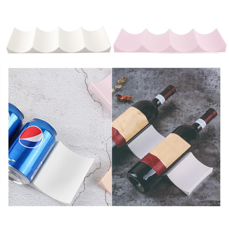 CAASFOOY Pack of 2 Fridge Bottle Holder, Non-Slip Bottle Rack,