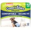 New! Hartz Comfitables Disposable Dog Diapers, Size XS 12 Count,