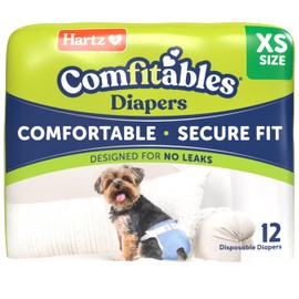 New! Hartz Comfitables Disposable Dog Diapers, Size XS 12 Count, Comfortable & Secure Fit, Easy to Put On, Super Absorbent Male and Female Diaper