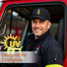 XIAOSLMP Firefighter Hat Adjustable Size Fire Fighter Baseball Cap Fireman Gifts (US, Alpha, Medium, Large, Yellow)