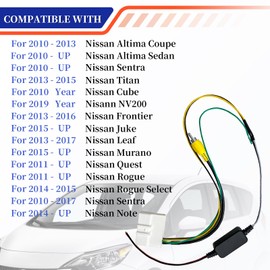 Autokemat UX-NI006 Backup Camera Retention Wire Harness Compatible with for Nissan Frontier Altima Murano Rogue Titan Juke Sentra Cube Quest Leaf (Includes 12v to 6v Converter)