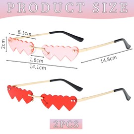 HDGSAFD 2 Pairs Heart Shaped Sunglasses One Creative Sunglasses Fashion Sunglasses Party Personality Glasses