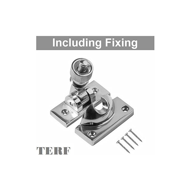 TERF® Traditional Polished Chrome Sash Window Lock Fastener Brighton Pattern