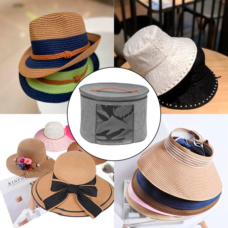 DYOUen Hat Boxes Hat Storage Box Felt Round Hat Box