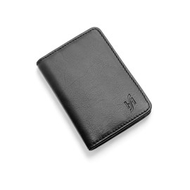 STARHIDE Ultra Slim Leather Cardholder for Men Women, RFID Blocking Minimalist Slim Leather Credit 4 Card Holder Case Bifold Wallet #120 (Black Blue)