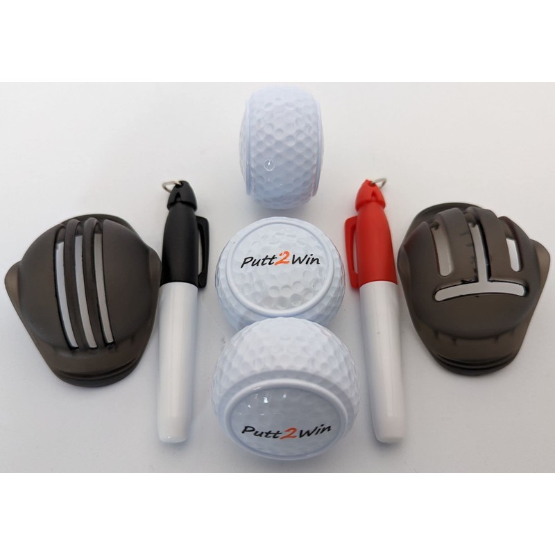 Putt2Win Flat Golf Ball Putting Practice Training Aid with Triple