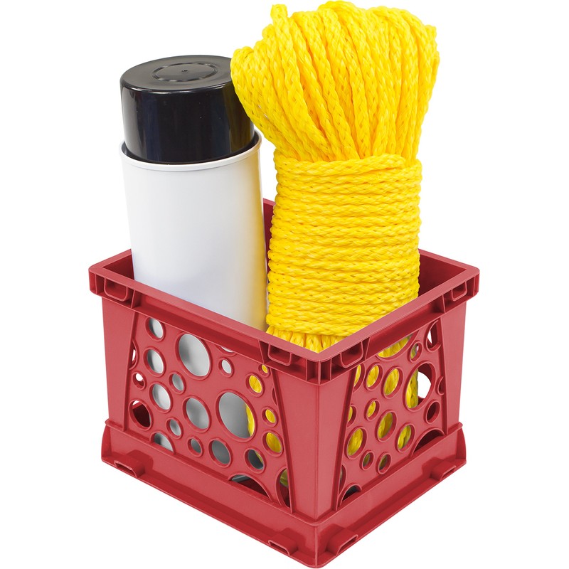 Storex Micro Crate, 6.75" x 5.8" x 4.8", Red, 18-Pack